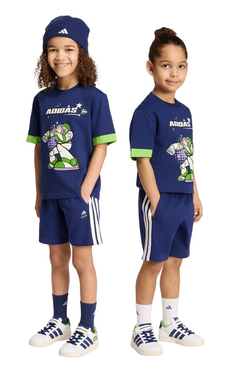 adidas Originals x Disney Toy Story Graphic T-Shirt & Shorts Set, Alternate, color, Dark Blue/ Off White