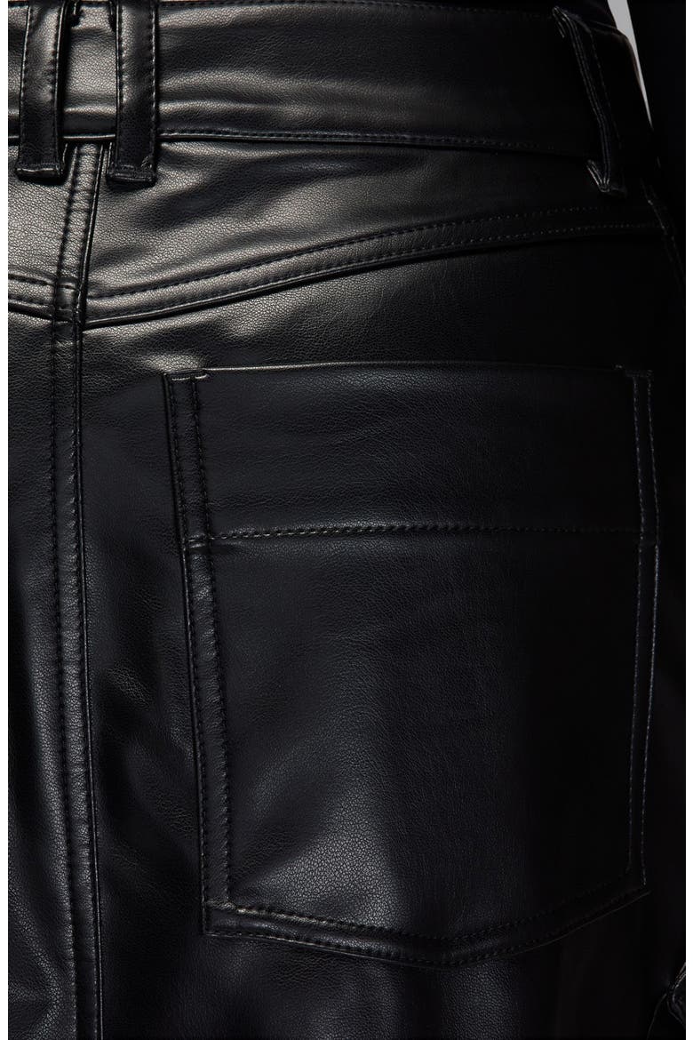 Faux Leather Midi Skirt, Alternate, color, BLACK