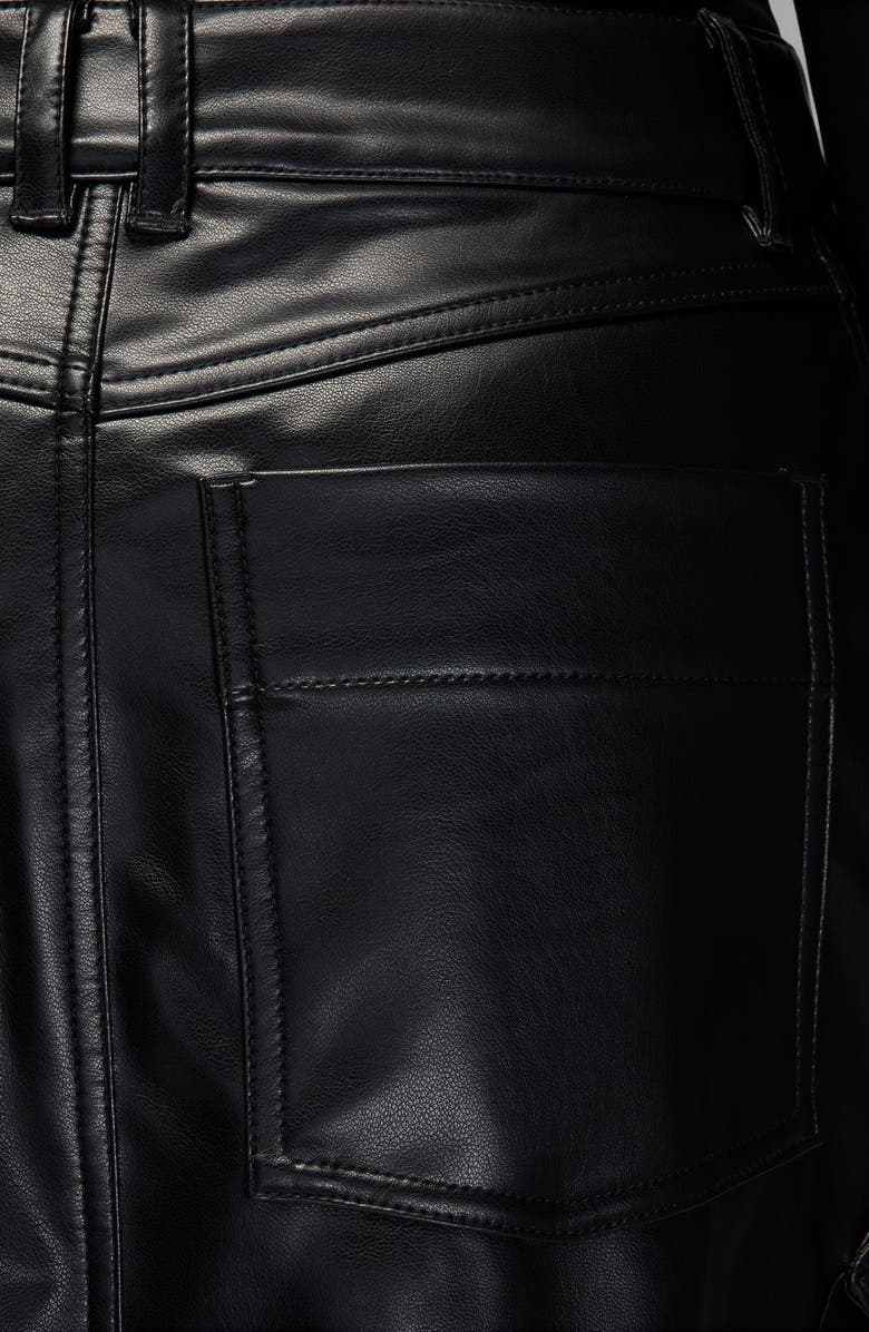 Jordan Faux Leather Midi Skirt, Alternate, color, Black
