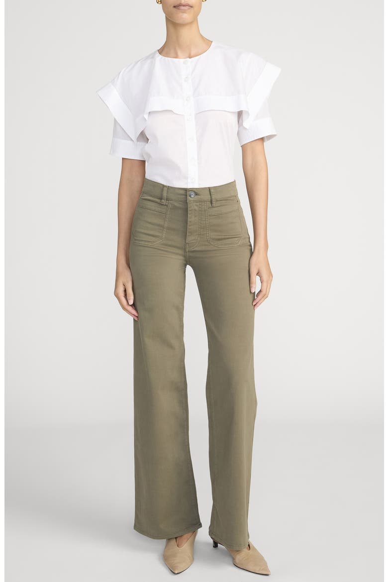 Le Slim Modernist Pocket Palazzo Jeans, Alternate, color, GRASSHOPPER
