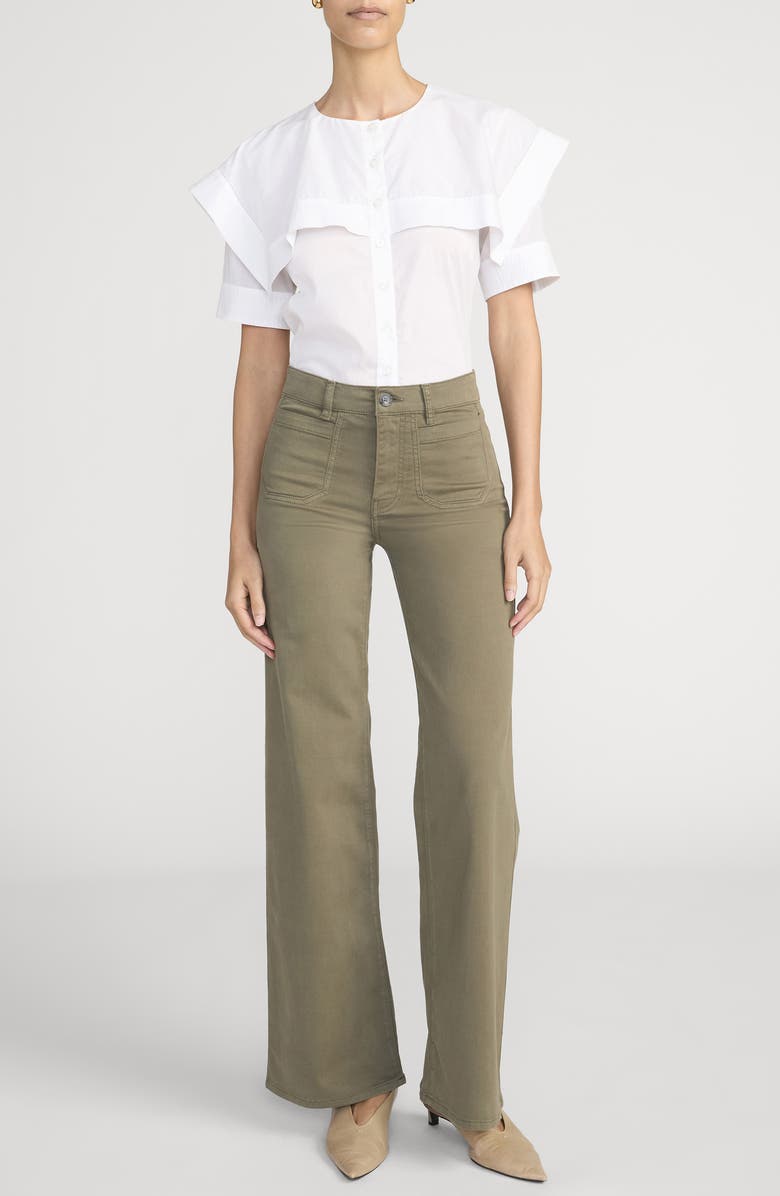 FRAME Le Slim Modernist Pocket Palazzo Jeans, Alternate, color, Grasshopper