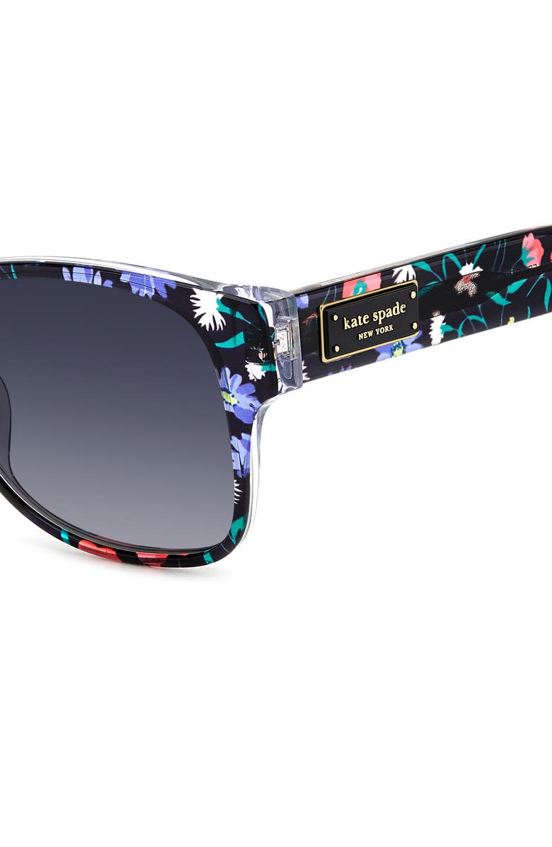 Kate Spade New York trulee 55mm gradient square sunglasses, Alternate, color, Black Multicolor/ Dark Grey Sf