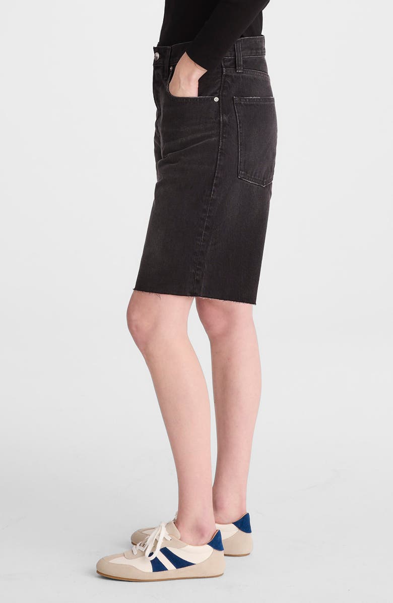 Madewell The Essex Long Baggy Denim Shorts, Alternate, color, Ashen Black Wash