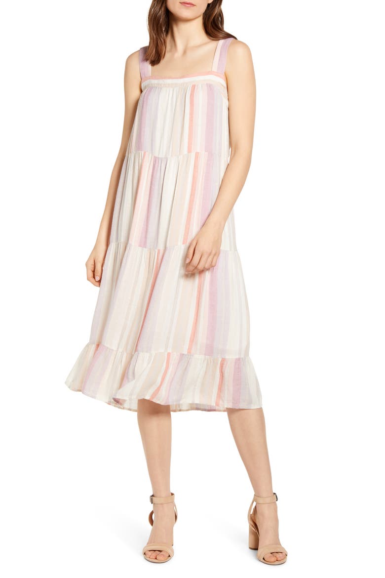 Amaya Sleeveless Tiered Sundress, Alternate, color, AMADORA STRIPE