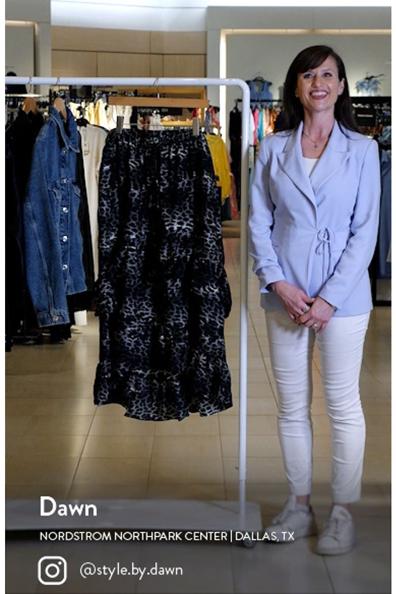 Print Ruffle Maxi Skirt video