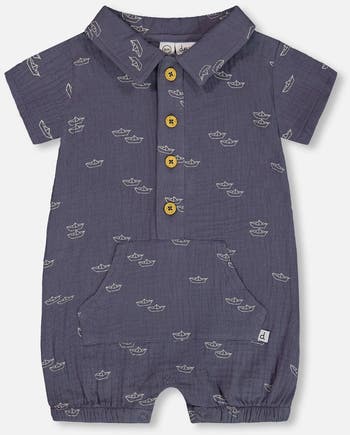 Deux Par Deux Muslin Romper - Printed Berries