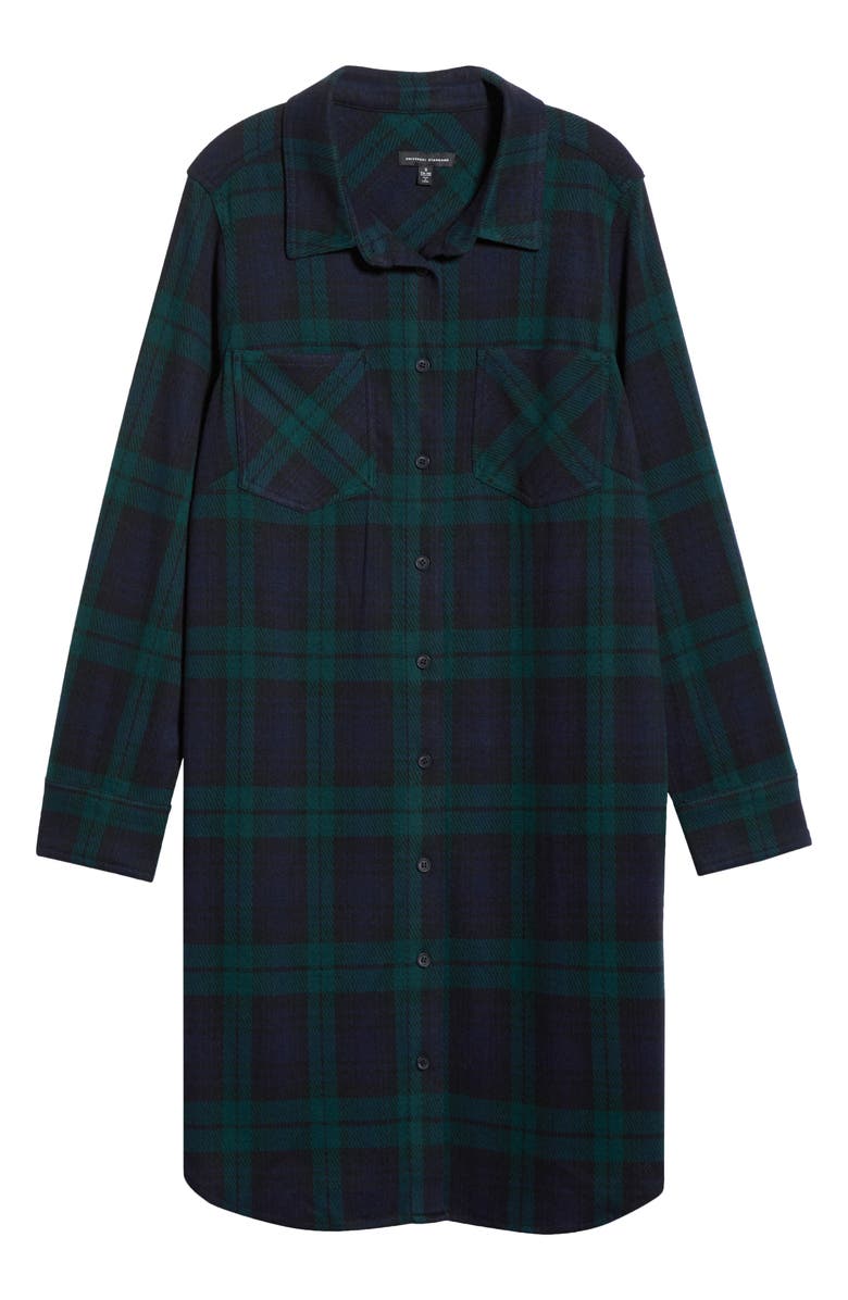 Universal Standard Long Sleeve Check Flannel Shirtdress, Alternate, color, Yosemite Plaid Black