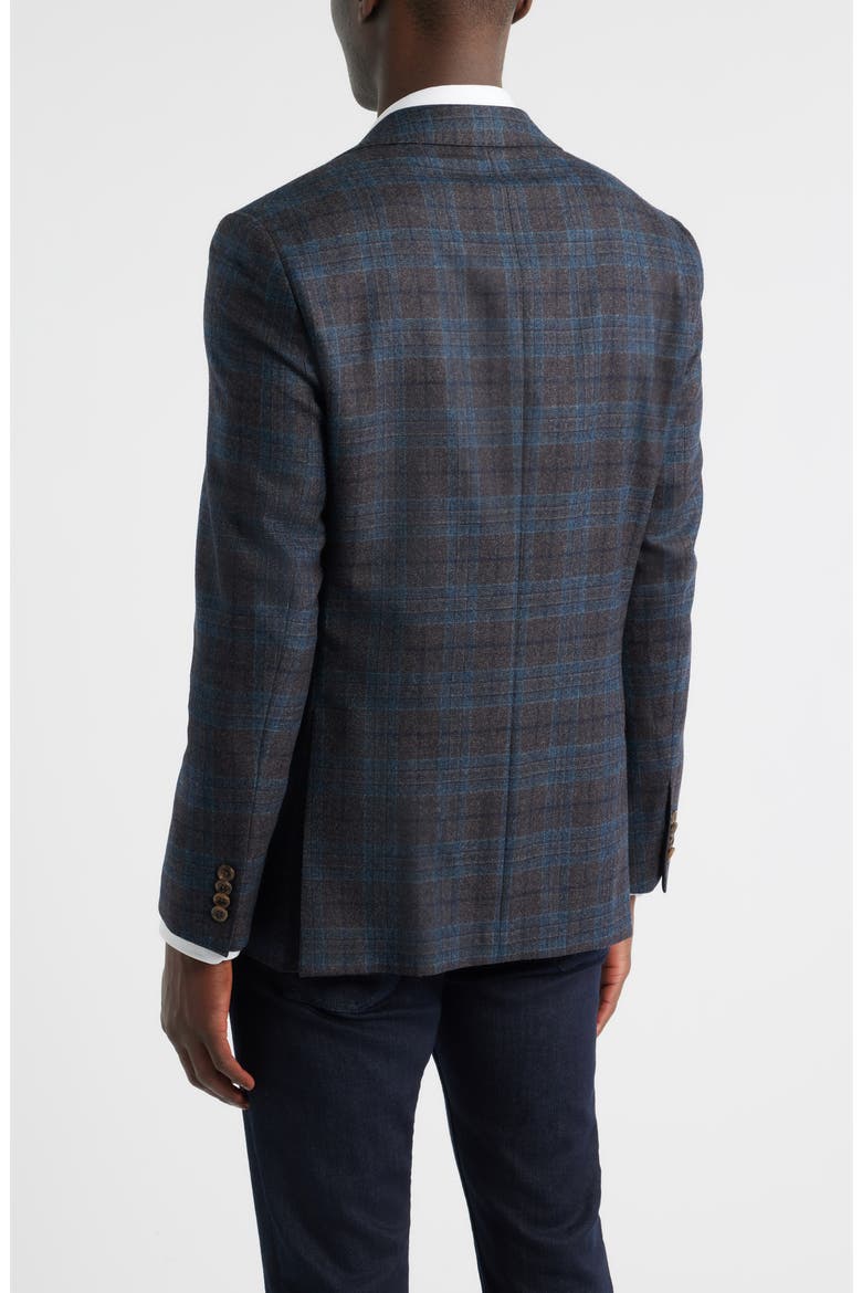 Midland Contemporary Fit Grey Deco Plaid Super 110s Wool Sport Coat, Alternate, color, CHARCOAL