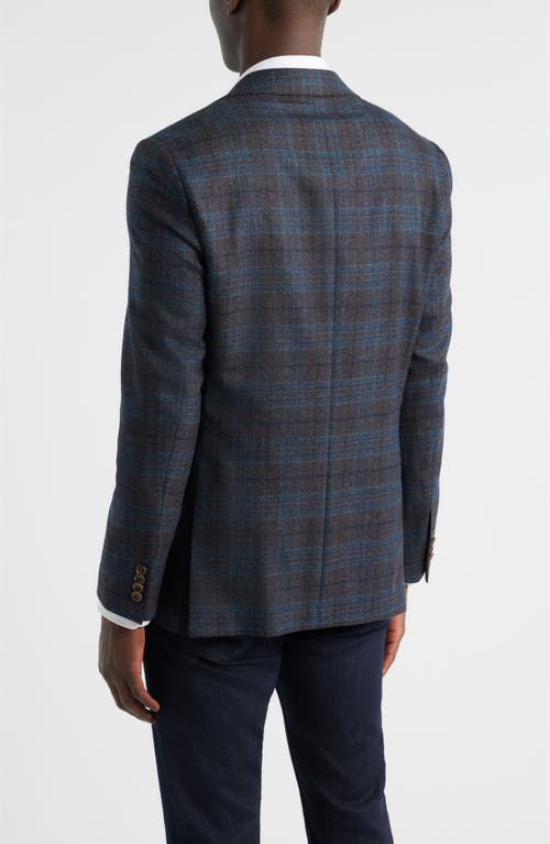 Jack Victor Midland Contemporary Fit Grey Deco Plaid Super 110s Wool Sport Coat In Gray