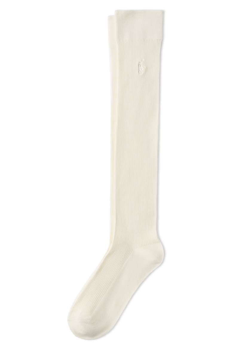 Cotton Blend Rib Knee High Socks, Alternate, color, IVORY
