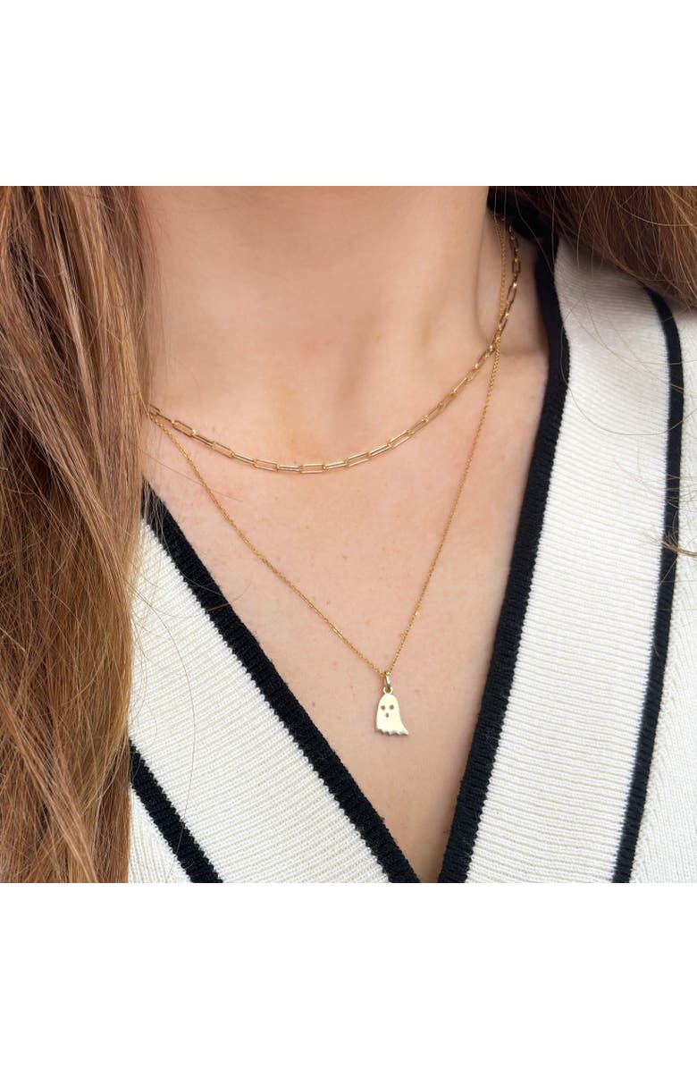 The Lovery Fine Jewelry Mini Gold Ghost Charm, Alternate, color, Yellow Gold