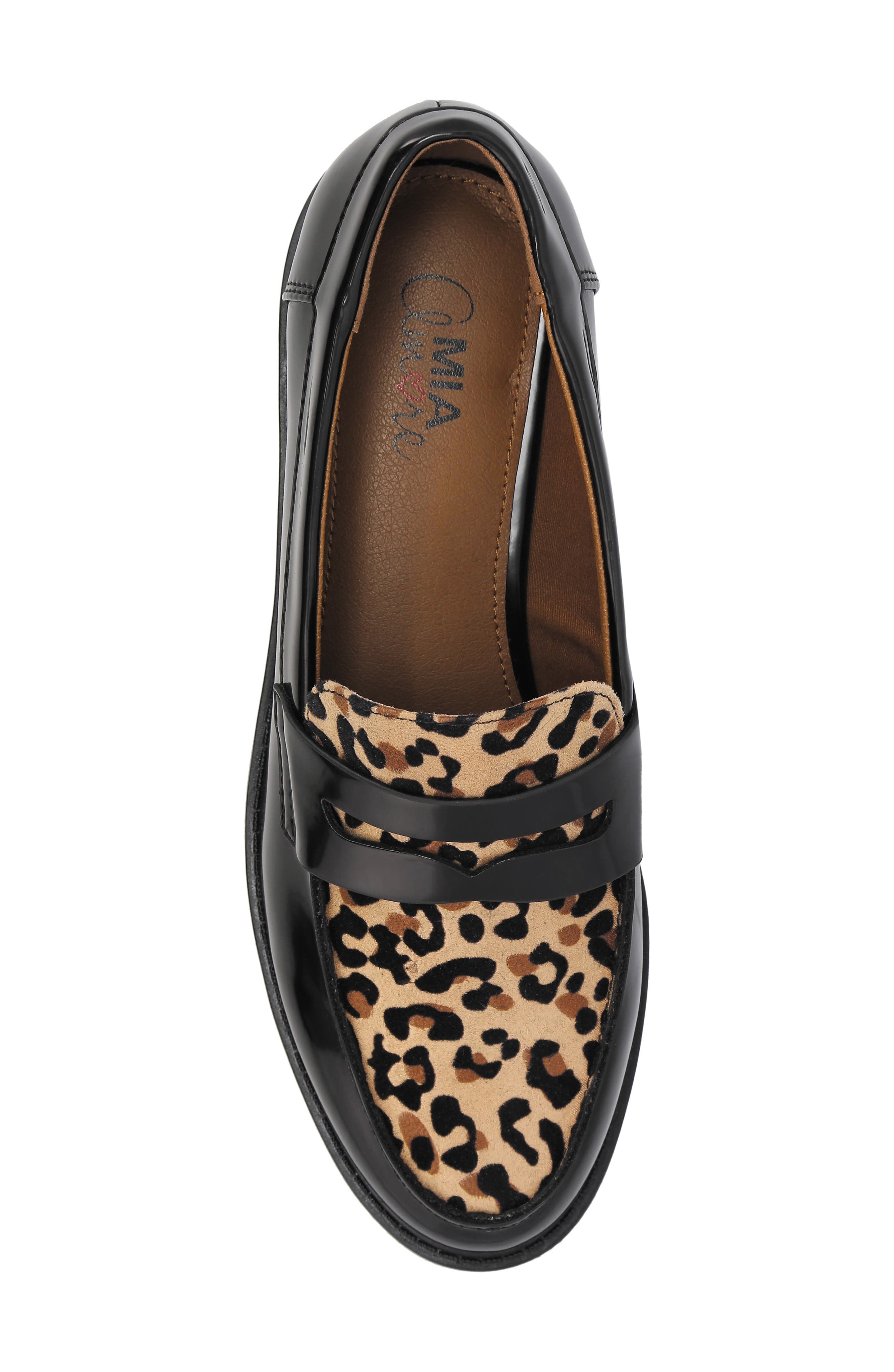 MIA AMORE Hali Lug Sole Penny Loafer, Alternate, color, Black / Jaguar