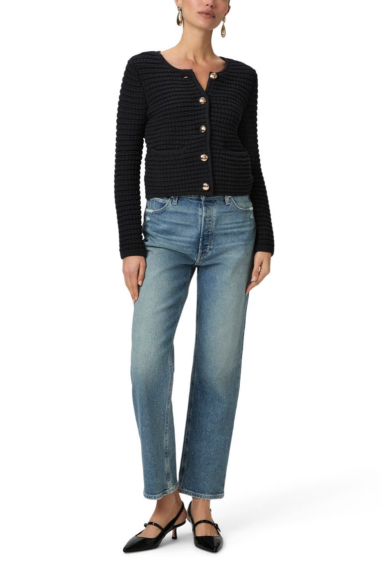 Oberon Open Stitch Cardigan, Alternate, color, BLACK