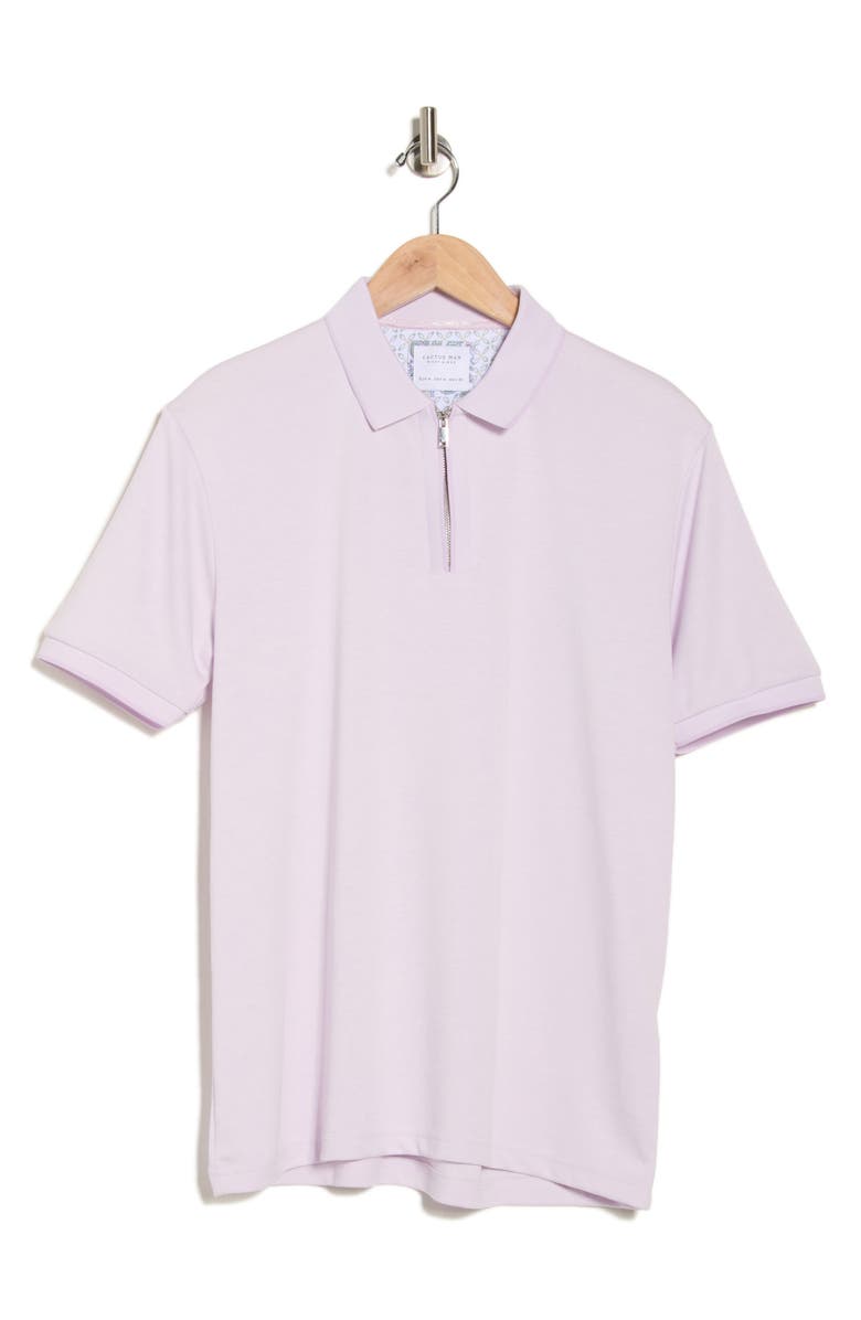 Cactus Man Tipped Half Zip Polo, Alternate, color, Lilac