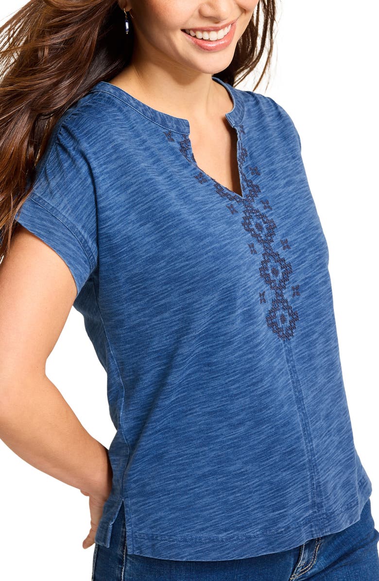 Tommy Bahama Dani Split Neck Organic Cotton Top, Main, color,