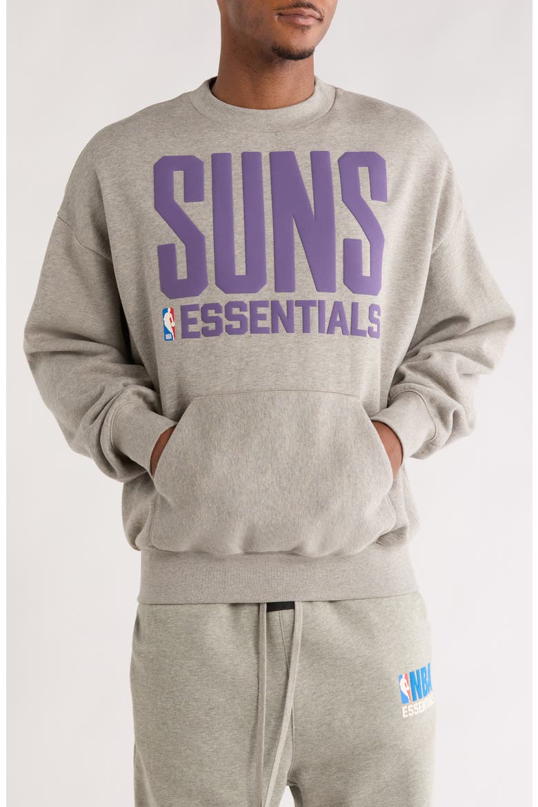 x NBA Suns Sport Fit Crewneck Sweatshirt, Main, color, WARM HEATHER