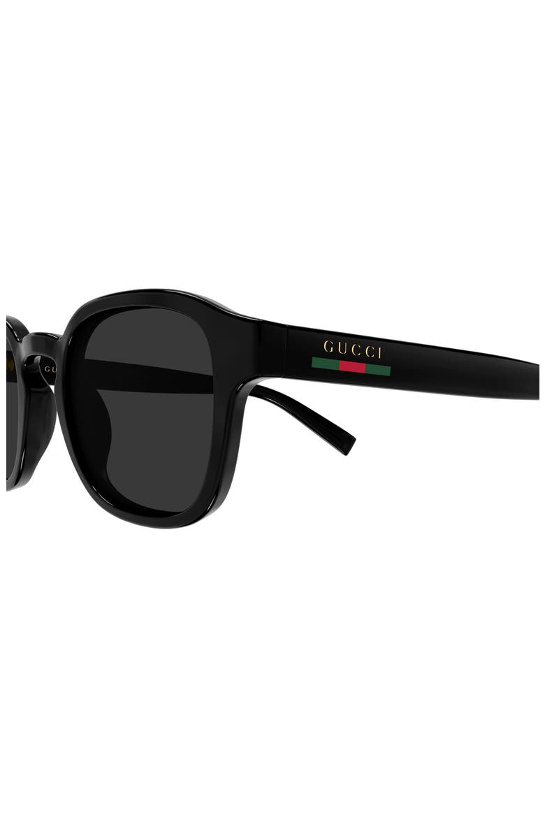 49mm Small Round Sunglasses, Alternate, color, SHINY SOLID BLACK