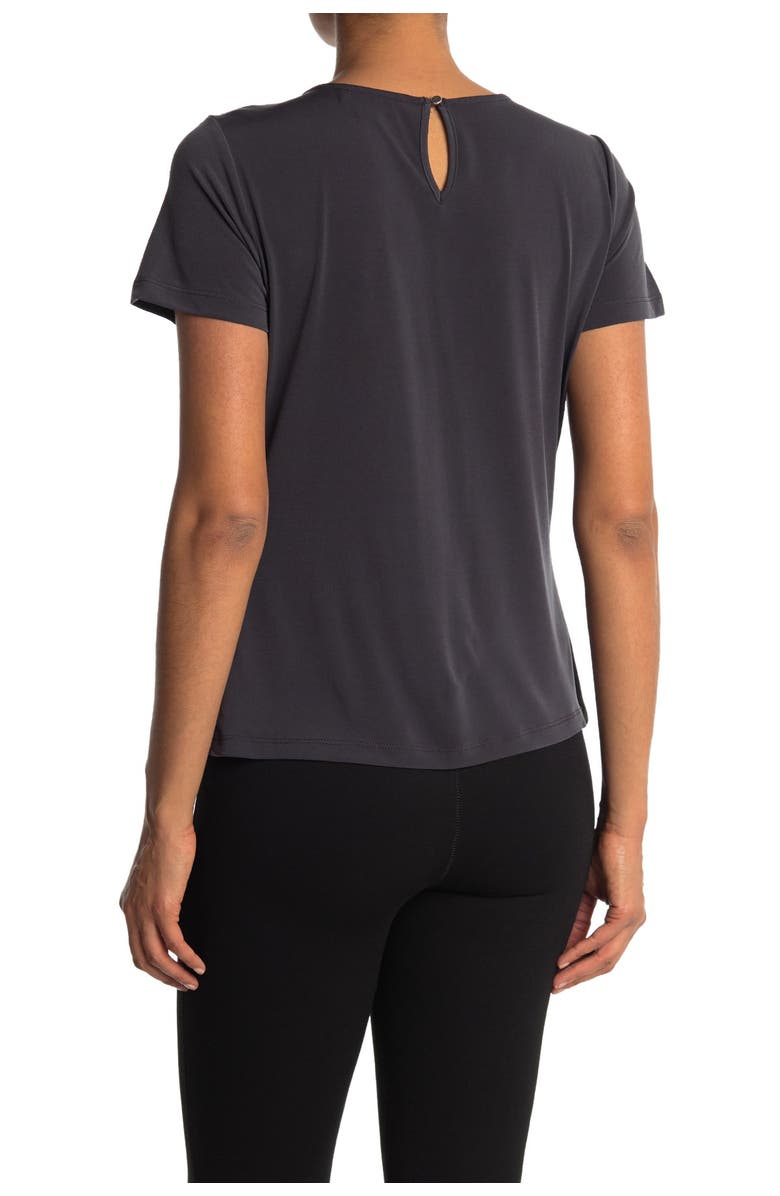 Calvin Klein Pleated Neck Short Sleeve Top, Main, color, 