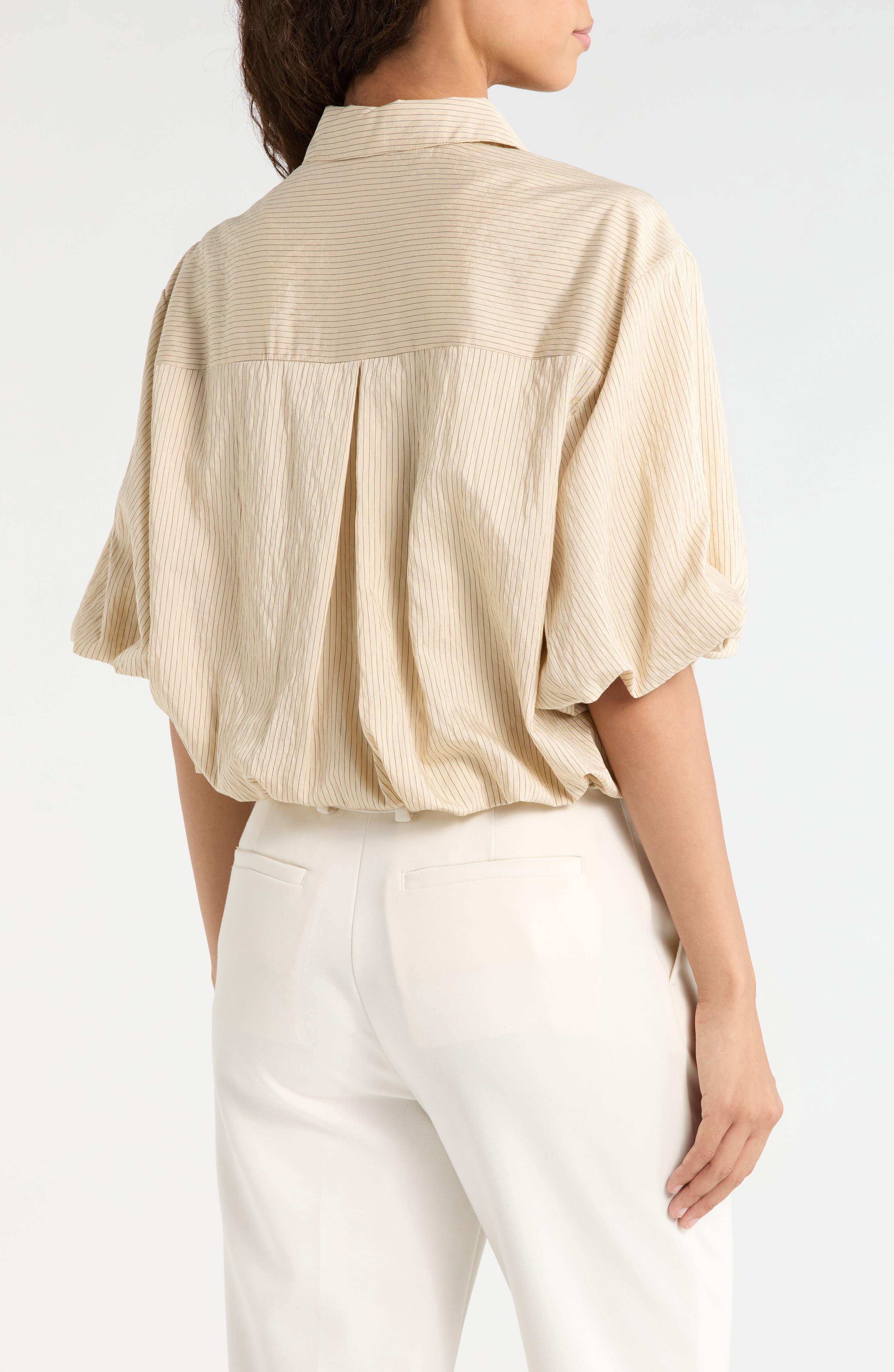 Stripe Crop Bubble Jacket - image 2