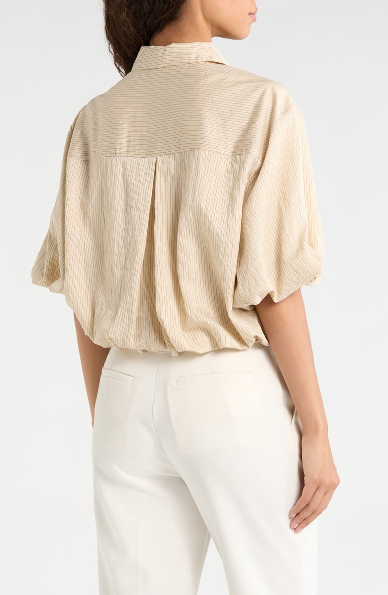 Vince Camuto Stripe Crop Bubble Jacket, Alternate, color, Birch