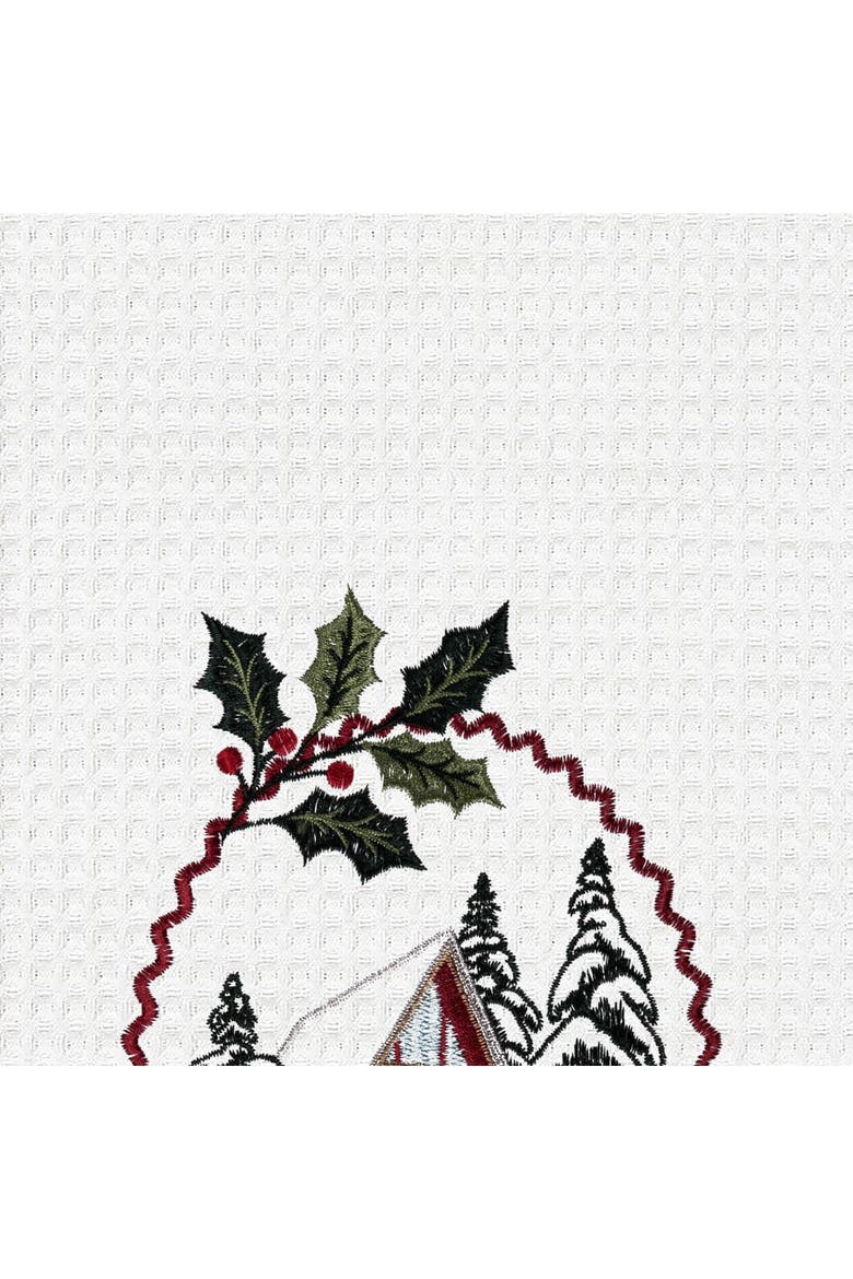 Alpine Ski Lodge Winter Sports Christmas Towel, Alternate, color, White