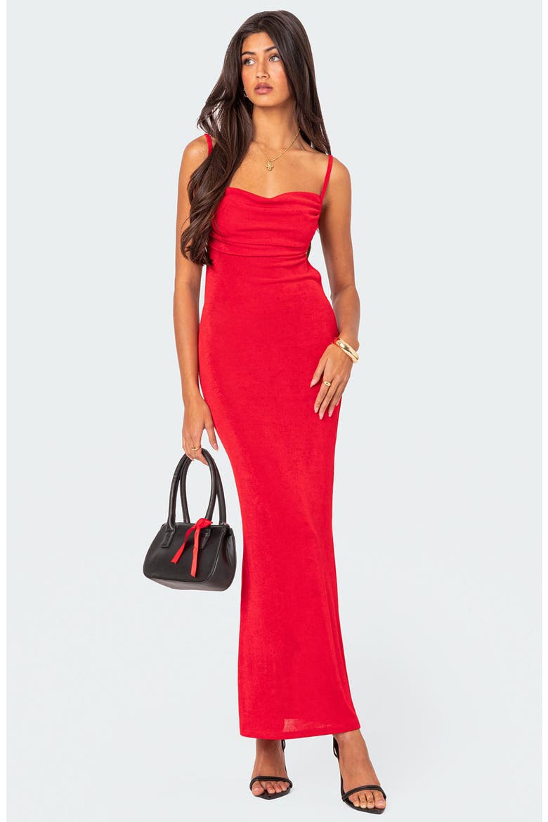Clea Open Back Maxi Dress, Alternate, color, RED