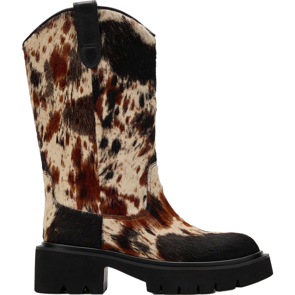 Marc Nolan Daisy Dark Horse Pony Hair Lug Cowgirl Boots