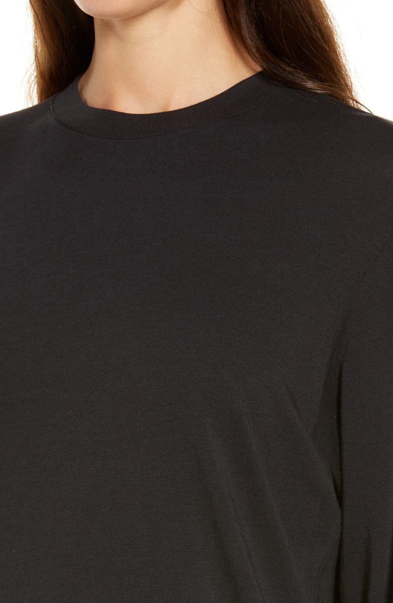 SKIMS Boyfriend Long Sleeve T-Shirt, Alternate, color, Onyx