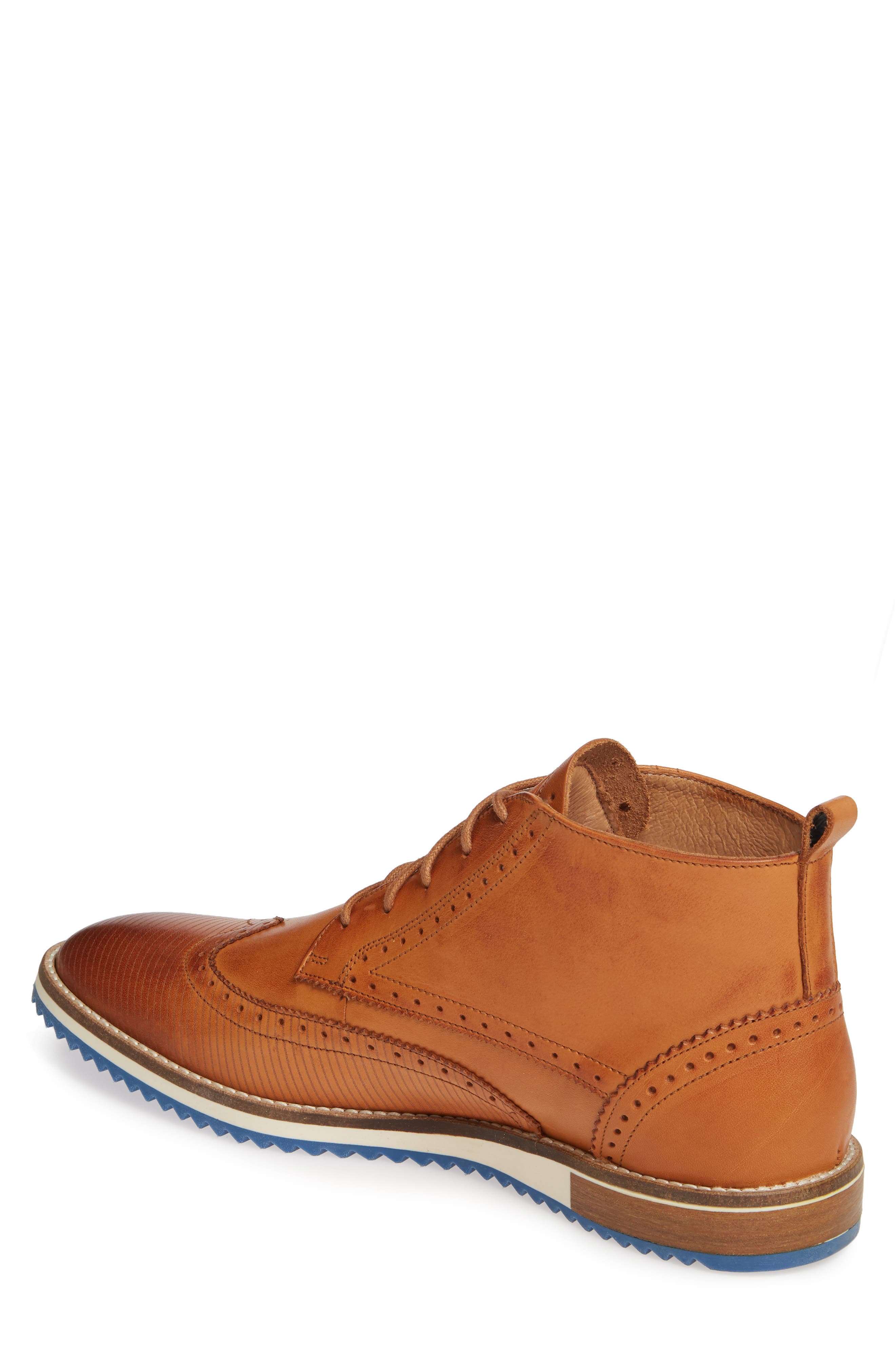 Lima Wingtip Boot, Alternate, color, COGNAC/ DARK BRUSHING