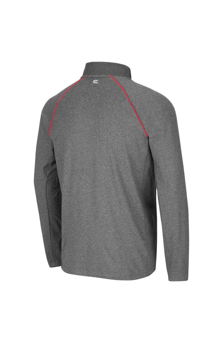 COLOSSEUM Men's Colosseum Heathered Charcoal Nebraska Huskers Robert Raglan Quarter-Zip Jacket, Alternate, color, 