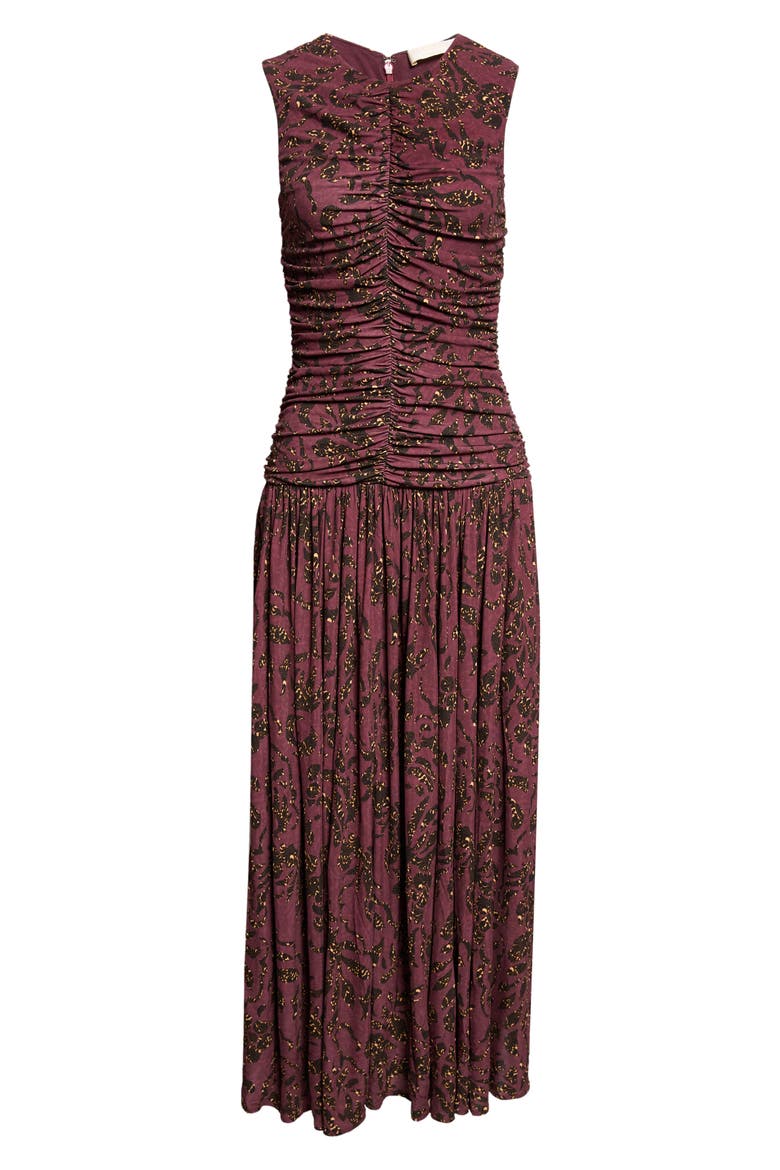 Elora Sleeveless Jersey Dress, Main, color, CLARET FLORAL