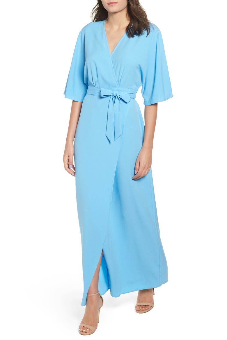 Kimono Maxi Dress, Main, color, BLUE ALASKAN