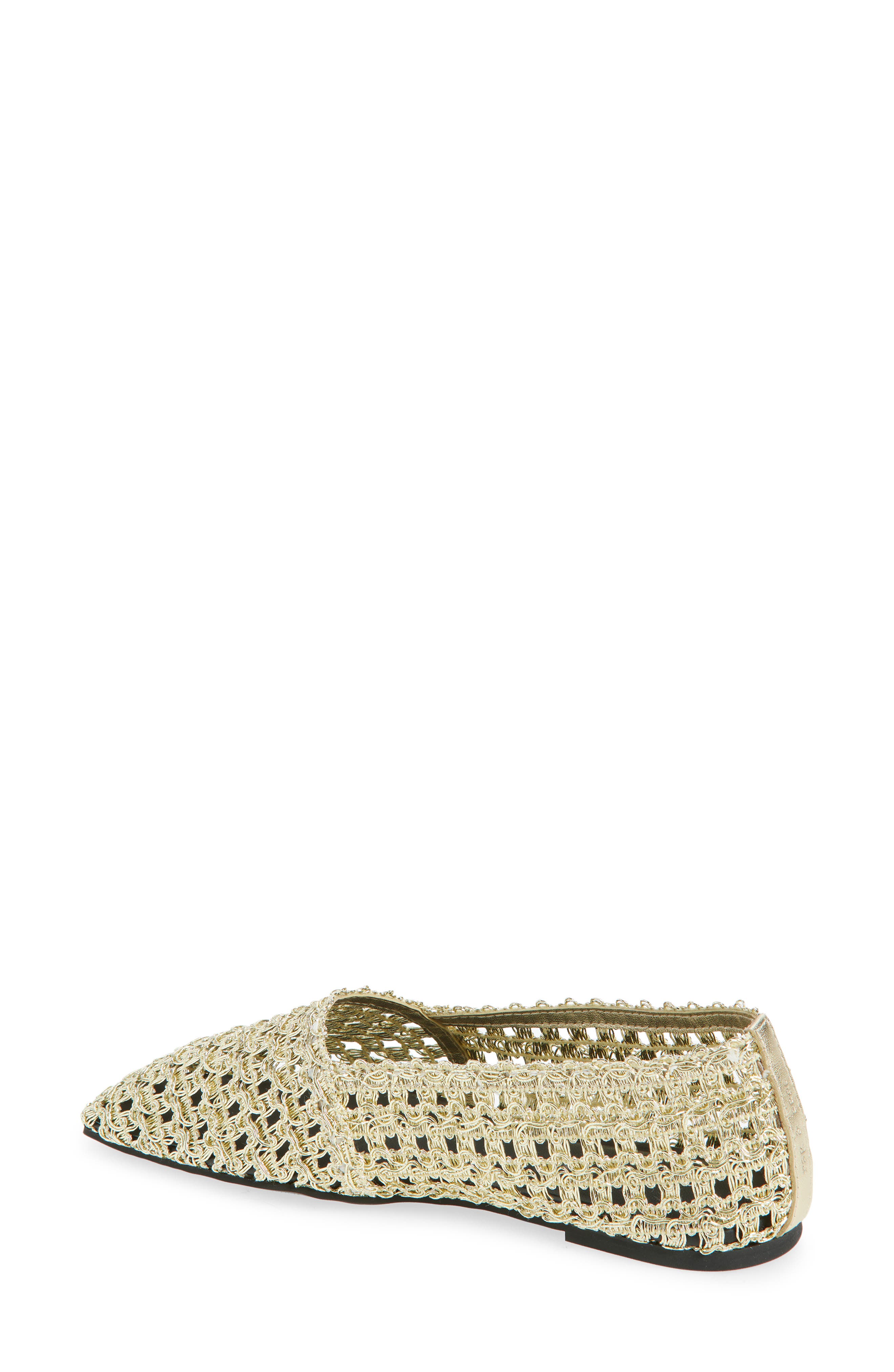 rag & bone Emma Woven Flat, Alternate, color, Gold Mesh