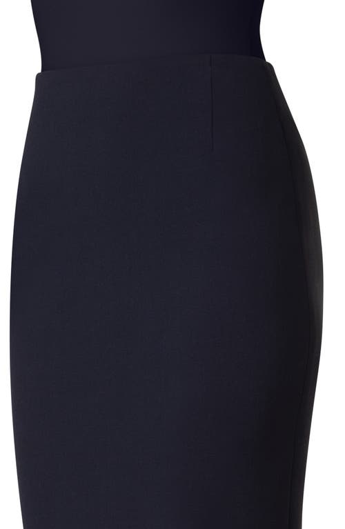 Akris Punto Stretch Pebble Crepe Pencil Skirt In Navy