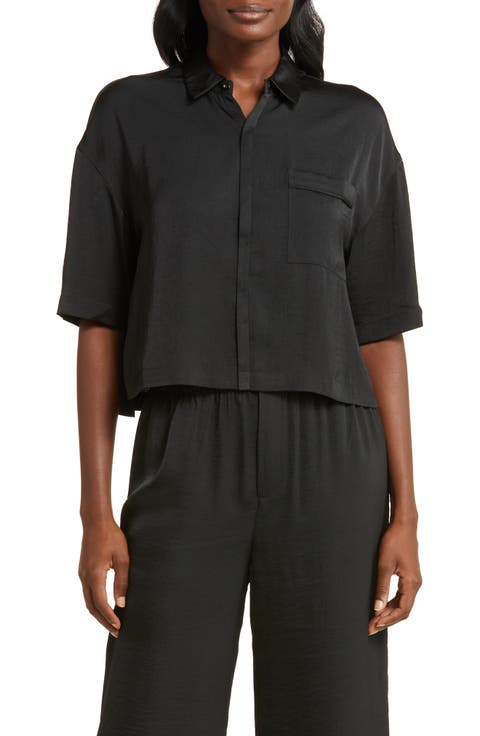 Dream Washed Satin Button-Up Pajama Shirt