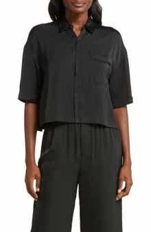 Barefoot Dreams® Dream Washed Satin Button-Up Pajama Shirt