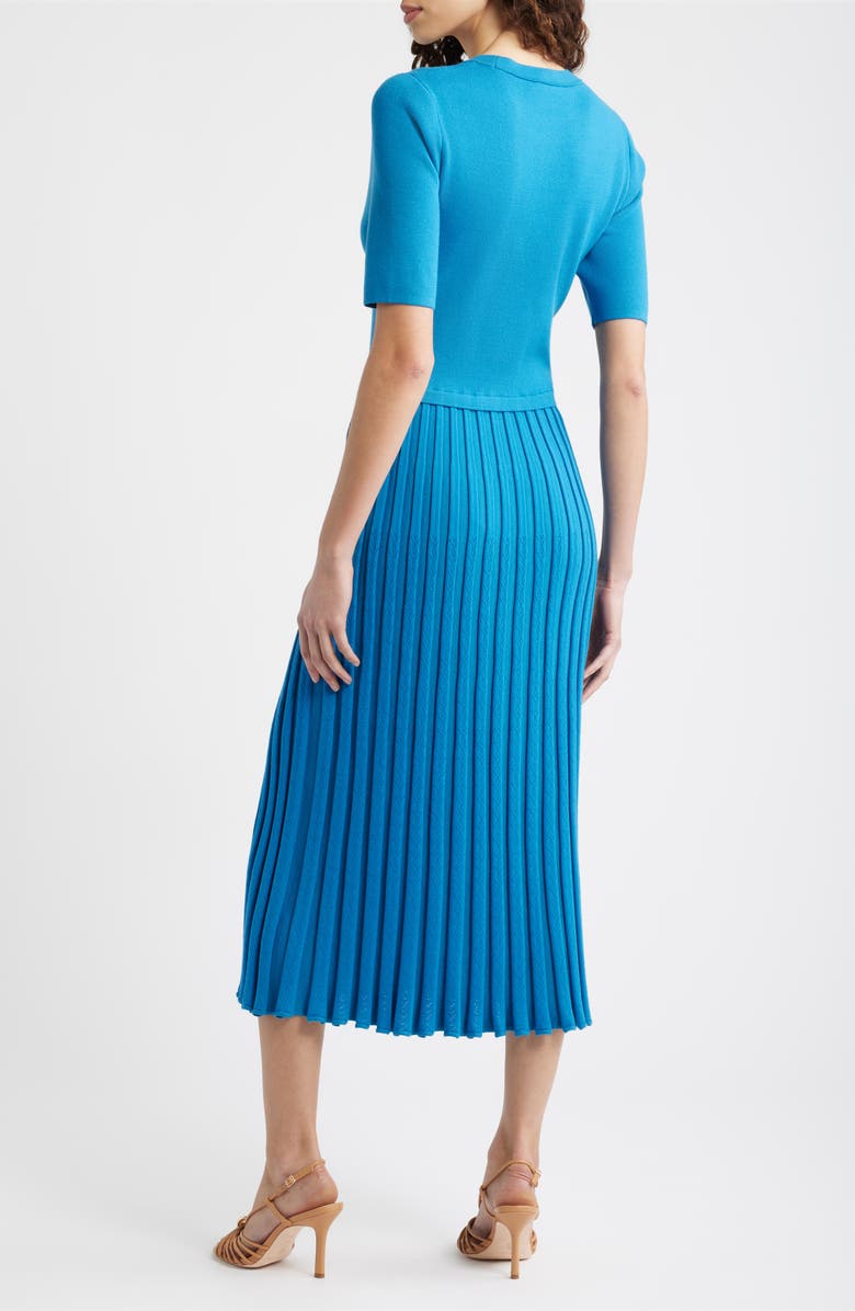 Elie Tahari The Vesper Knit Midi Dress, Alternate, color, Blue Palace