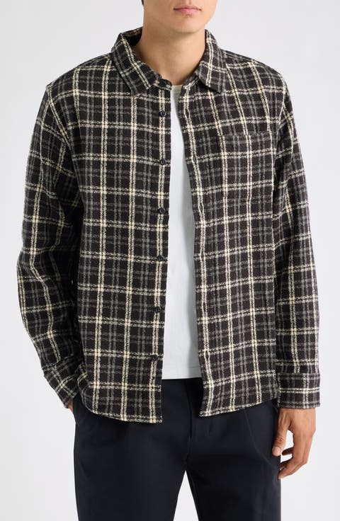 Spacerock Long Sleeve Plaid Cotton Shirt