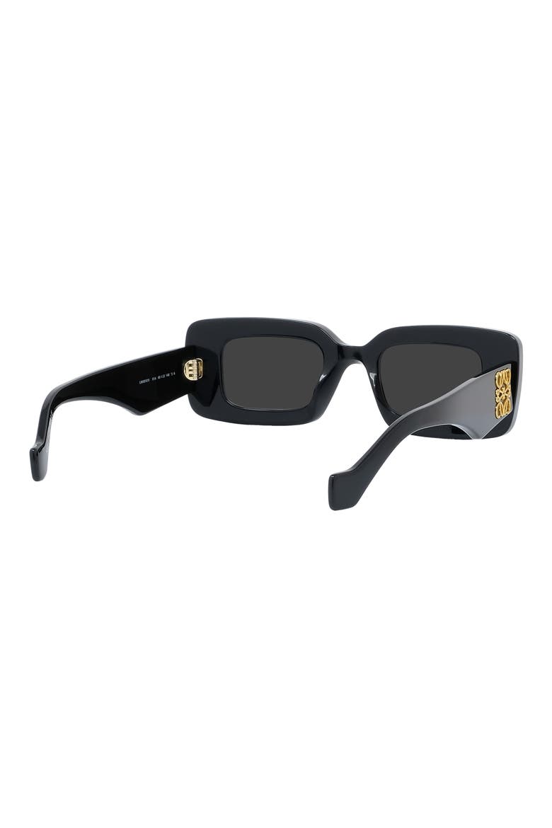 Chunky Anagram 46mm Rectangular Sunglasses, Alternate, color, SHINY BLACK / SMOKE
