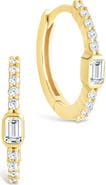 Sterling Forever Cubic Zirconia Hoop Earrings