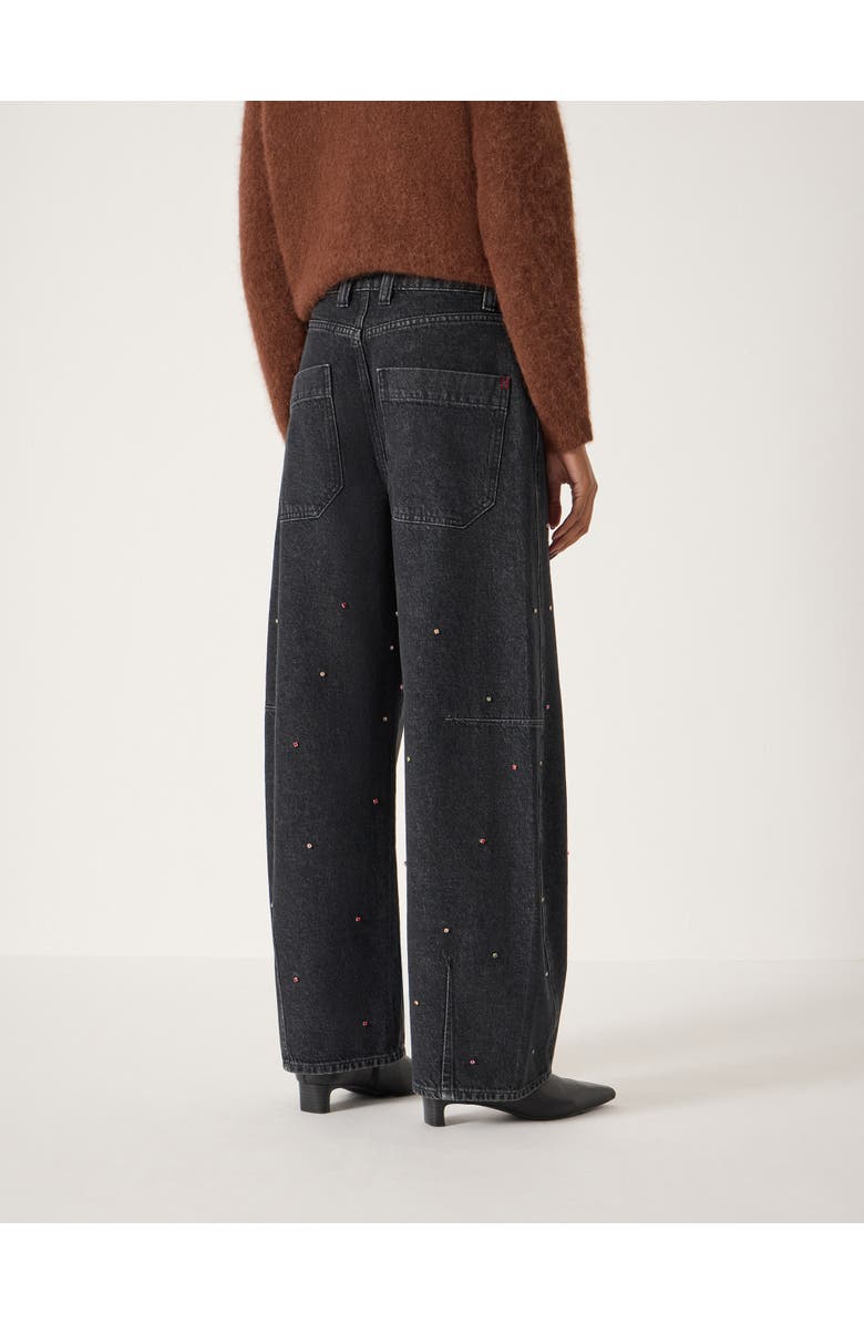 Hush Embellished Bree Barrel Leg Jeans, Alternate, color, Washed Black