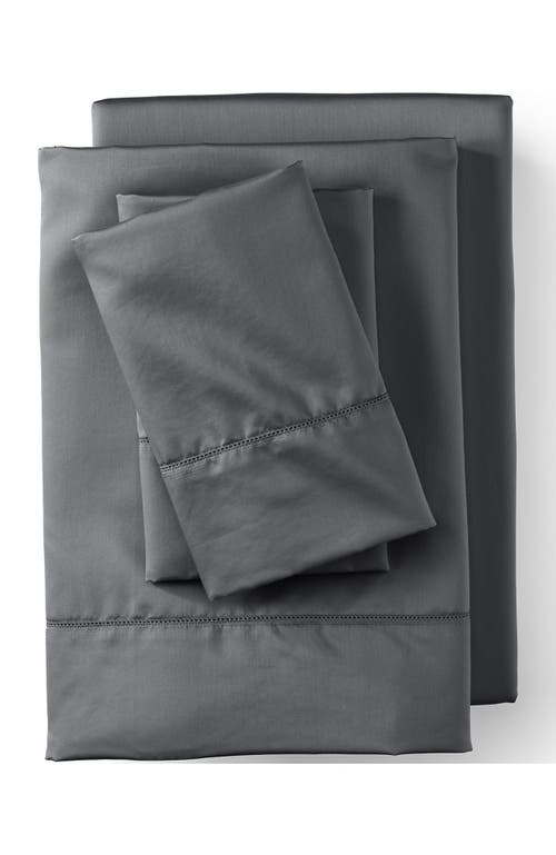 Lands' End 700 Thread Count Luxe Sateen Egyptian Cotton No Iron Bed Sheet Set In Light Fog