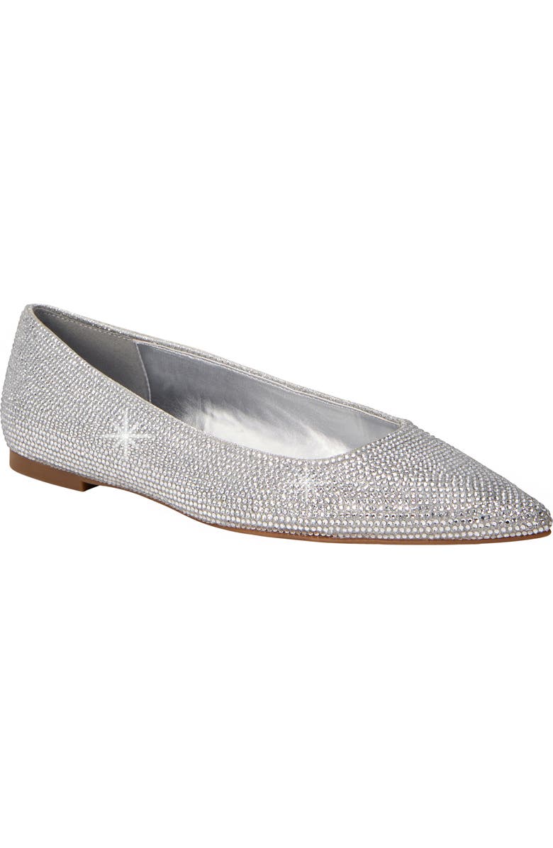 Katy Perry The Hollie Crystal Pointed Toe Ballet Flat, Main, color, Silver Multi