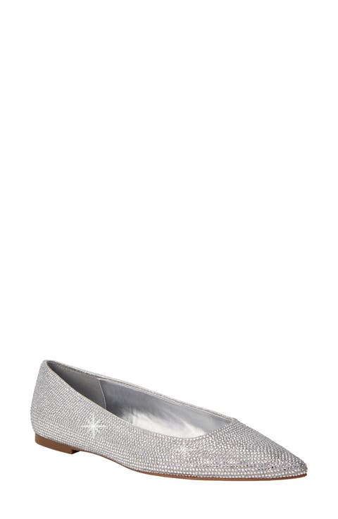 The Hollie Crystal Pointed Toe Ballet Flat (Women)