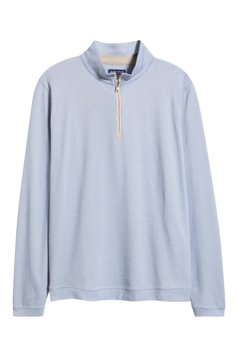 Crown Crafted Albatross Piqué Quarter-Zip Pullover, Alternate, color, WINDY BLUE