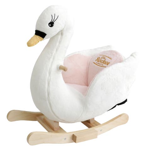 Little Rockers Swan Wooden Plush Ride