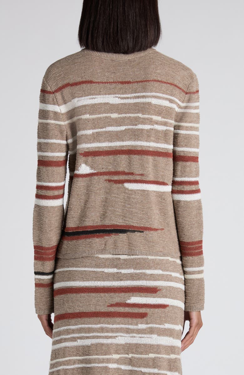 Bottega Veneta Venice Intarsia Linen & Cotton Mélange Sweater, Alternate, color, Maple/ Chalk