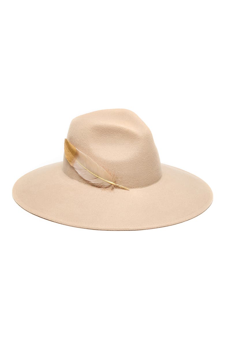Emmanuelle Wool Felt Fedora, Main, color, SAND