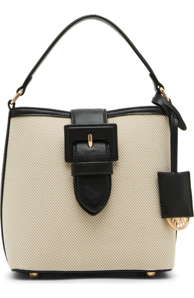 Anne Klein Small Bucket Bag, Main, color, Tan-Cream/ Black