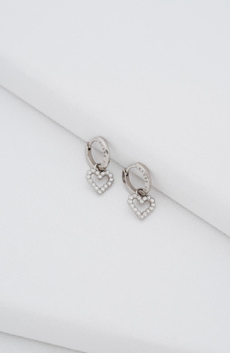 Ted Baker Amora Halo Heart Huggie Earrings, Alternate, color, 